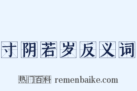 寸阴若岁反义词是什么意思的图片